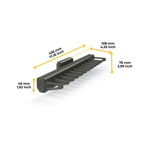 Emuca Porta cravatte laterale estraibile per armadio Quartz, Tecnoplastica e Alluminio, Titanio