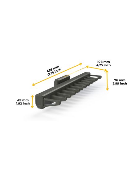 Emuca Porta cravatte laterale estraibile per armadio Quartz, Tecnoplastica e Alluminio, Titanio