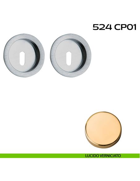 Kit placche incasso tonde foro chiave Reguitti 524 lucido