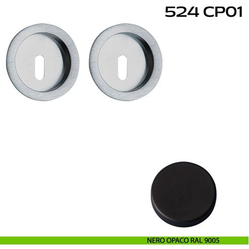 Kit placche incasso tonde foro chiave Reguitti 524 nero