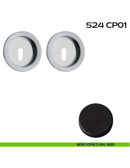 Kit placche incasso tonde foro chiave Reguitti 524 nero