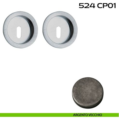 Kit placche incasso tonde foro chiave Reguitti 524 argento