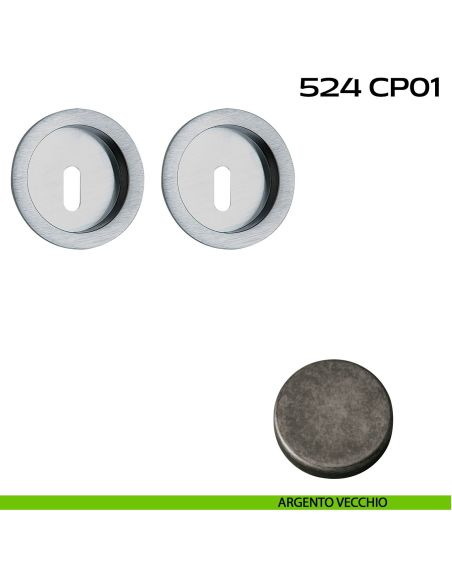 Kit placche incasso tonde foro chiave Reguitti 524 argento