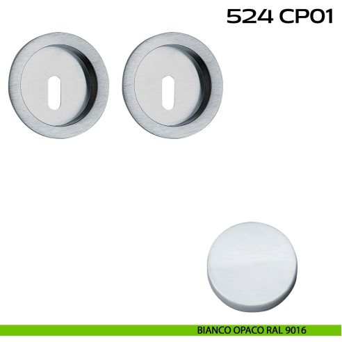 Kit placche incasso tonde foro chiave Reguitti 524 bianco