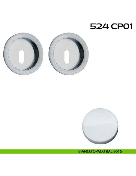 Kit placche incasso tonde foro chiave Reguitti 524 bianco