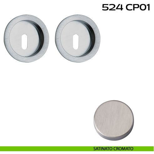 Kit placche incasso tonde foro chiave Reguitti 524 satinato