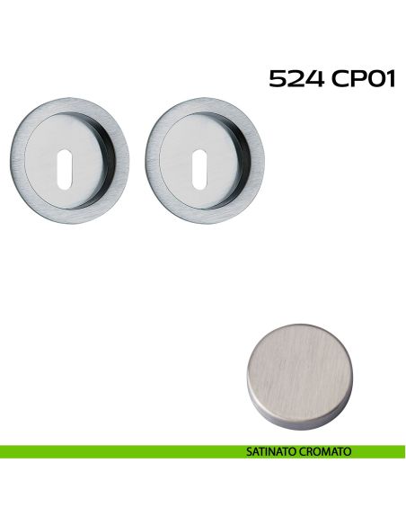 Kit placche incasso tonde foro chiave Reguitti 524 satinato