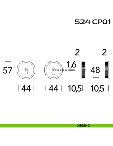 Kit placche incasso tonde foro chiave Reguitti 524 disegno