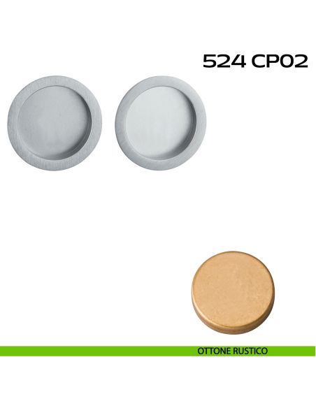 Kit placche incasso tonde cieche Reguitti 524 ottone rustico