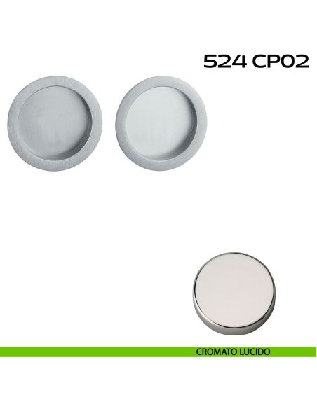 Kit placche incasso tonde cieche Reguitti 524 cromato lucido