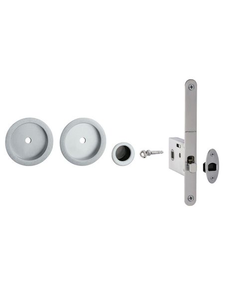 Kit placche incasso tonde con foro chiave a spillo Reguitti 524 con frontalino di trascinamento e serratura 027SR