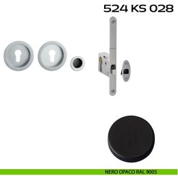 Kit placche incasso tonde con foro yale Reguitti 524 con frontalino di trascinamento e serratura 028SR 2