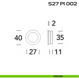 Placca incasso tonda foro 35 mm con bordo di presa cieca Reguitti 527 PI 2