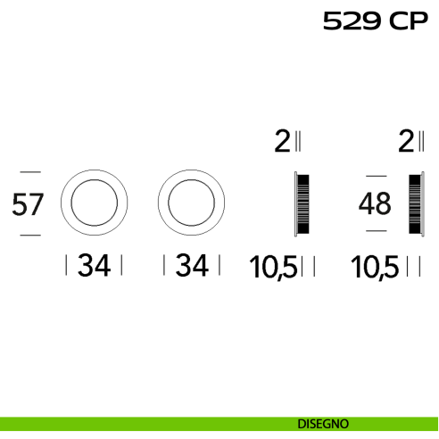 Kit placche incasso tonde cieche Reguitti 529 disegno