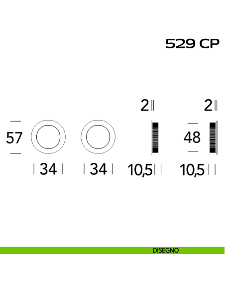 Kit placche incasso tonde cieche Reguitti 529 disegno