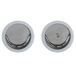 Coppia placche incasso tonde con doppio anello di presa a filo con vite di connessione passante Reguitti 543 CP
