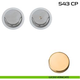 Coppia placche incasso tonde con doppio anello di presa a filo con vite di connessione passante Reguitti 543 CP 2
