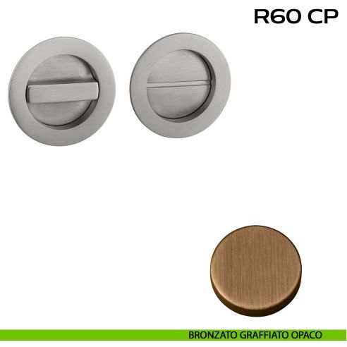 Placche incasso tonde con nottolino Reguitti R60 bronzato