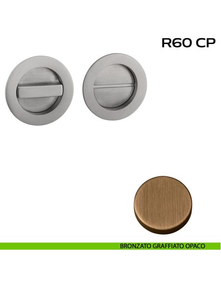 Placche incasso tonde con nottolino Reguitti R60 bronzato
