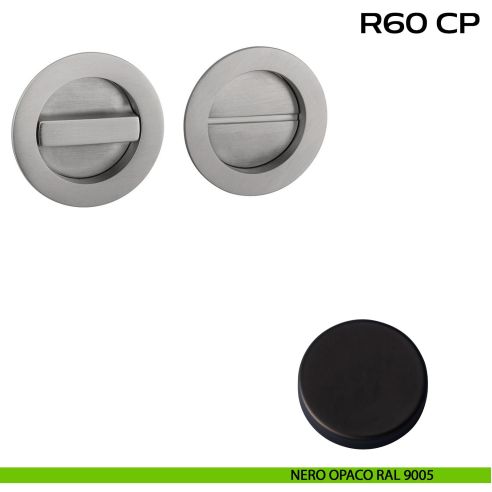 Placche incasso tonde con nottolino Reguitti R60 nero