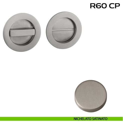 Placche incasso tonde con nottolino Reguitti R60 nichelato