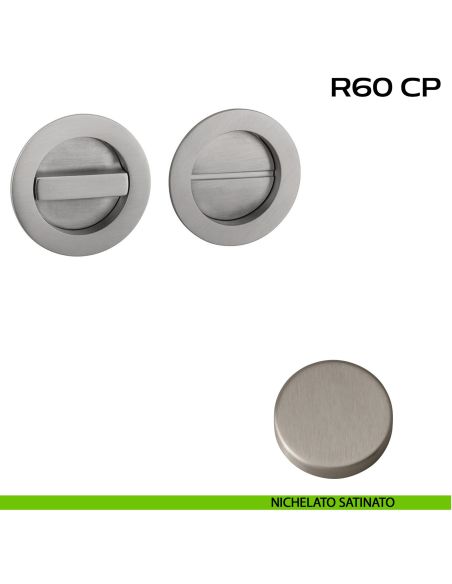 Placche incasso tonde con nottolino Reguitti R60 nichelato