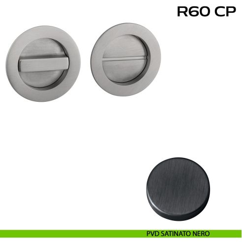 Placche incasso tonde con nottolino Reguitti R60 pvd nero