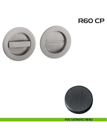 Placche incasso tonde con nottolino Reguitti R60 pvd nero