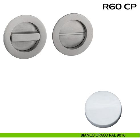 Placche incasso tonde con nottolino Reguitti R60 bianco