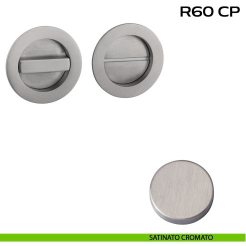 Placche incasso tonde con nottolino Reguitti R60 satinato