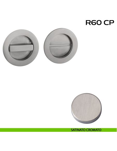 Placche incasso tonde con nottolino Reguitti R60 satinato