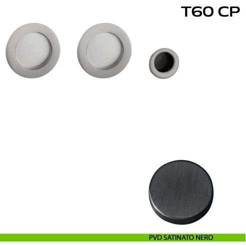 Kit placche incasso tonde cieche Reguitti T60 con frontalino di trascinamento pvd nero