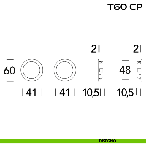 Kit placche incasso tonde cieche Reguitti T60 disegno