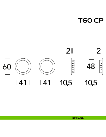 Kit placche incasso tonde cieche Reguitti T60 disegno