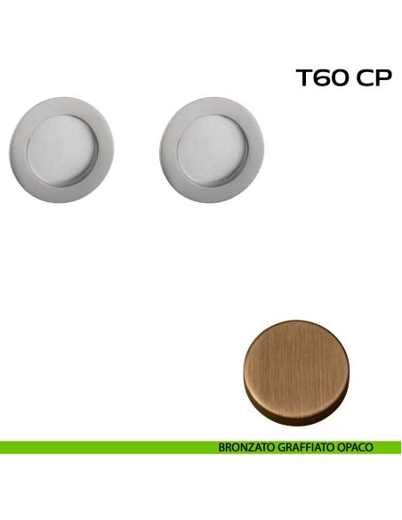 Kit placche incasso tonde cieche Reguitti T60 bronzato