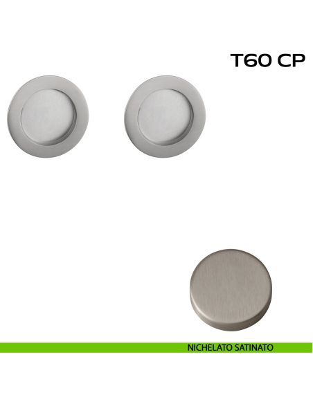 Kit placche incasso tonde cieche Reguitti T60 nichelato