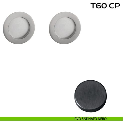 Kit placche incasso tonde cieche Reguitti T60 pvd nero