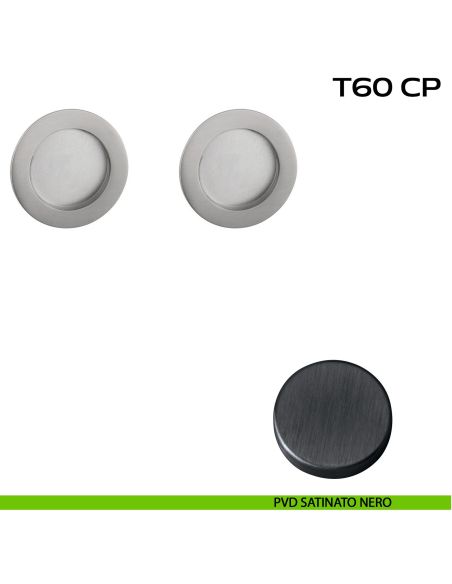 Kit placche incasso tonde cieche Reguitti T60 pvd nero