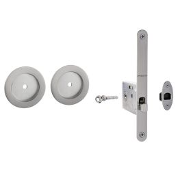 Kit placche incasso tonde con foro chiave a spillo Reguitti T60 con frontalino di trascinamento e serratura 027SR