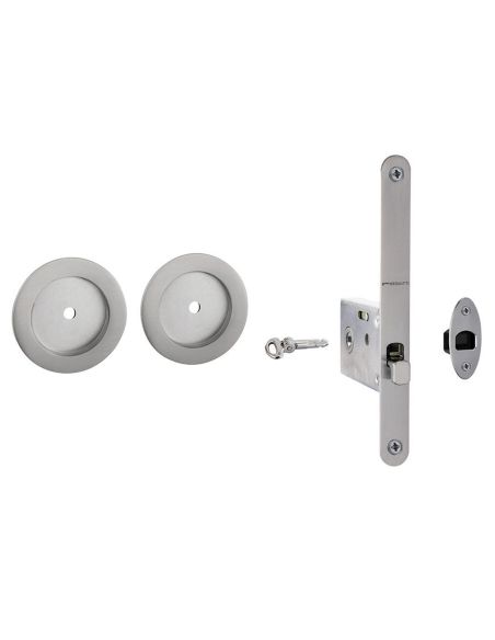 Kit placche incasso tonde con foro chiave a spillo Reguitti T60 con frontalino di trascinamento e serratura 027SR