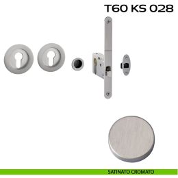 Kit placche incasso tonde con foro yale Reguitti T60 con frontalino di trascinamento e serratura 028SR 2