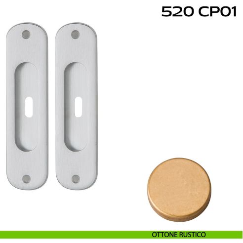 Kit placche incasso ovali foro chiave centrale Reguitti 520 rustico