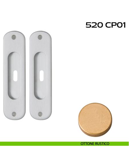 Kit placche incasso ovali foro chiave centrale Reguitti 520 rustico