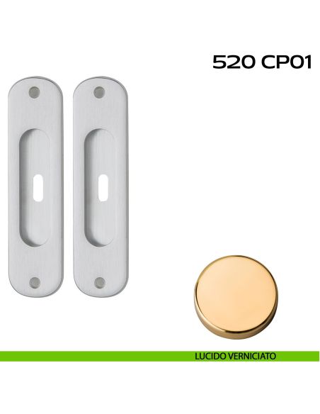 Kit placche incasso ovali foro chiave centrale Reguitti 520 lucido