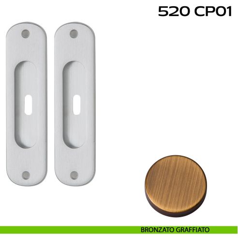 Kit placche incasso ovali foro chiave centrale Reguitti 520 bronzato