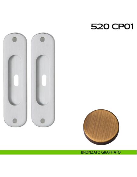 Kit placche incasso ovali foro chiave centrale Reguitti 520 bronzato