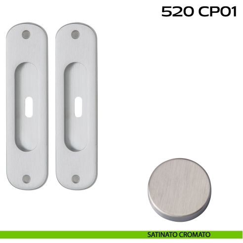 Kit placche incasso ovali foro chiave centrale Reguitti 520 satinato