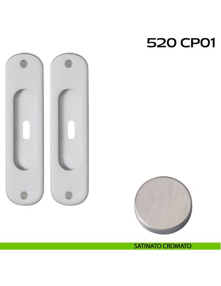 Kit placche incasso ovali foro chiave centrale Reguitti 520 satinato
