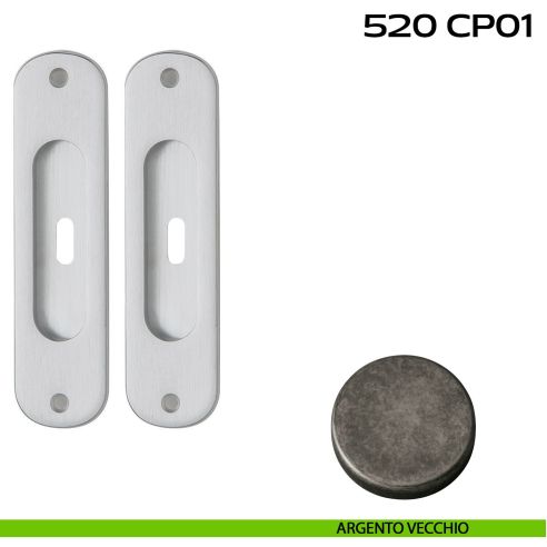 Kit placche incasso ovali foro chiave centrale Reguitti 520 argento