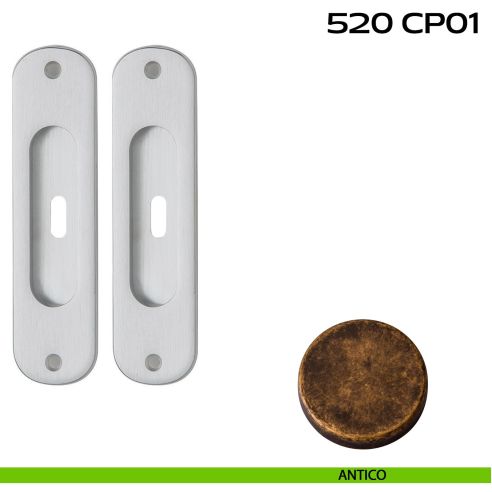 Kit placche incasso ovali foro chiave centrale Reguitti 520 antico